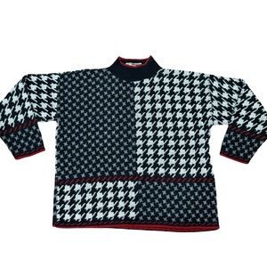 🖤 VTG United States Sweaters Houndstooth Knit Sweater - Women’s M -Made in USA🇺🇸